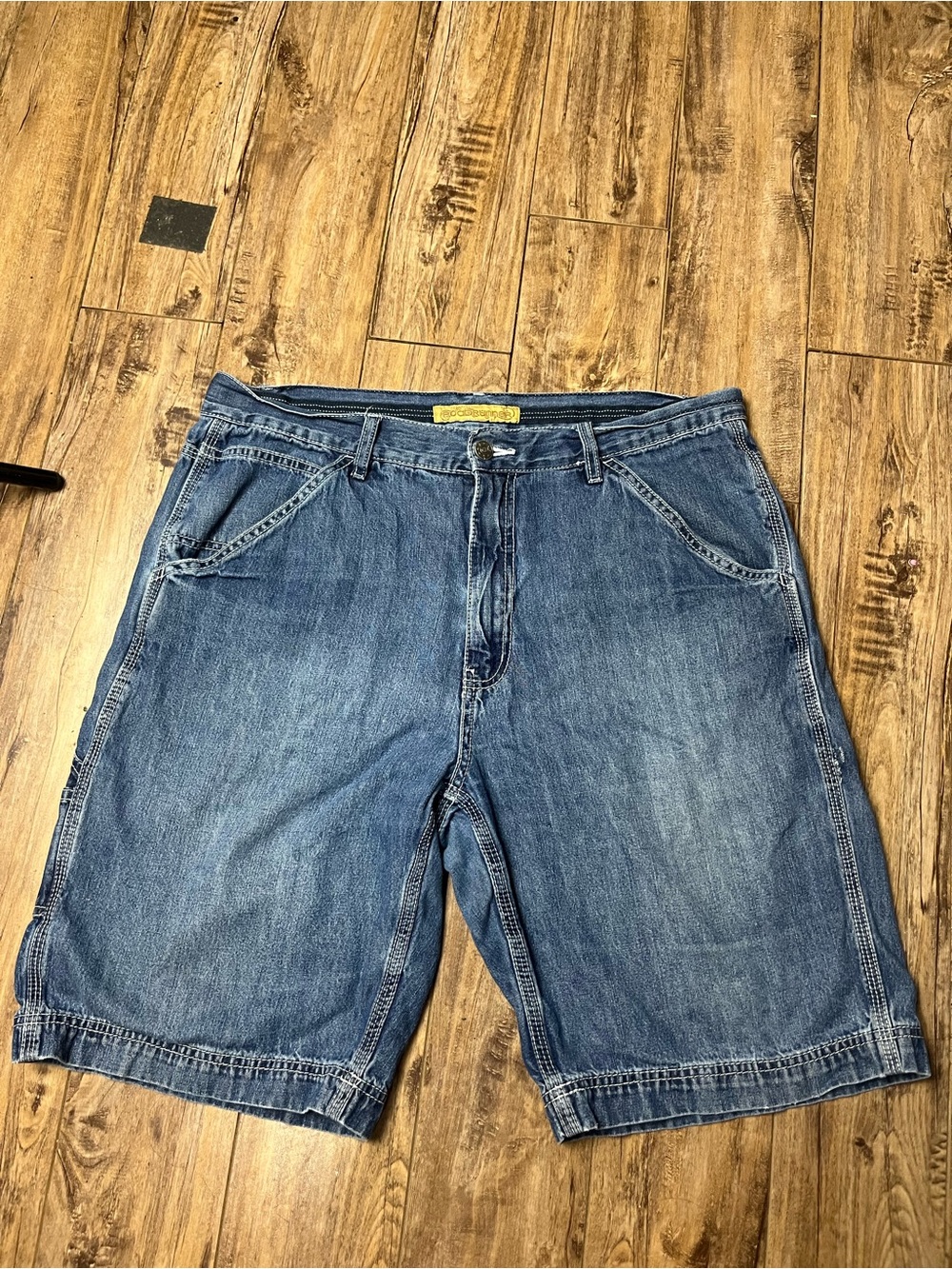 Men's Denim Jean Shorts in Medium Blue - Casual Everyday Style